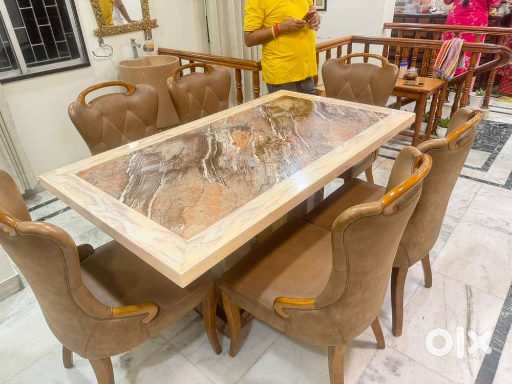 MARBLE TOP DINING TABLE