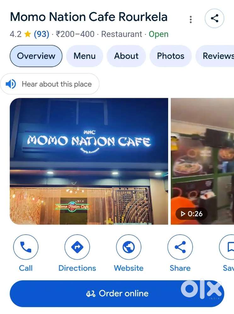 Selling entire working layout of Momo Nation Cafe located in Chhend