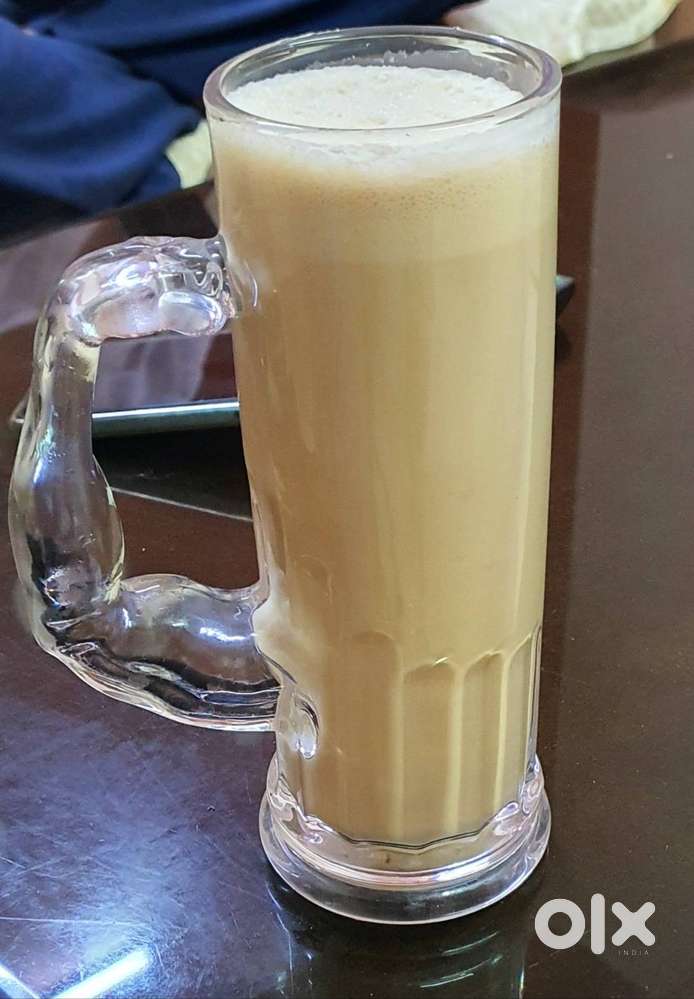 Fancy bodybuilder beer glass drink
