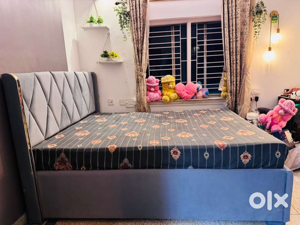 Bed hydrolic fancy paded with storage