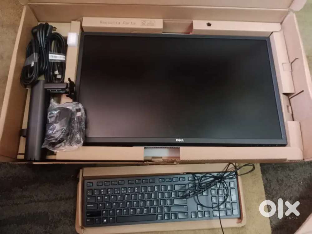 Dell 27-inch Full HD Monitor (E2722HS) + Stand + Keyboard – Excellent