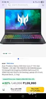 Acer Predator Laptop For Sale