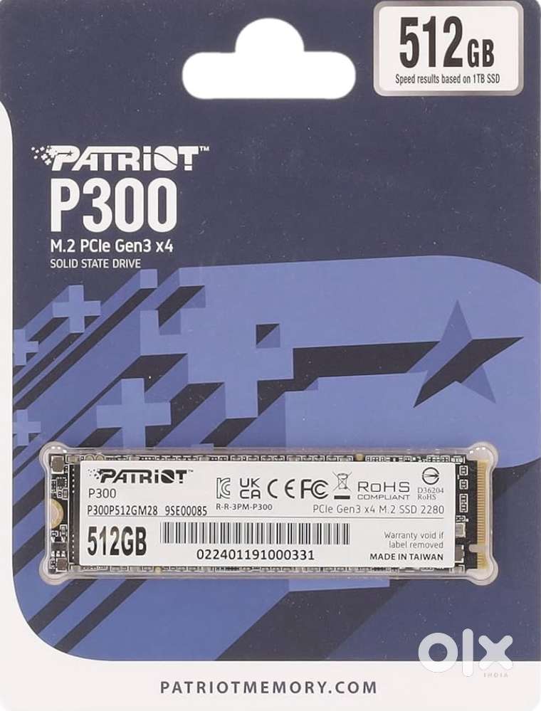Patriot P300 512GB NVMe M.2 SSD- Super Fast, Genuine & New sealed pack