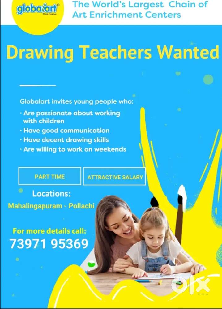 Part time art lady teacher required