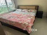 Bed cot with mattress and side table