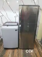 Samsung crome refrigerator & samsung wobble technology washing machine