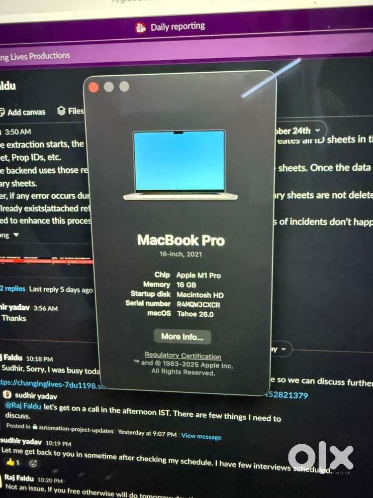 Macbook proM1, 16 inch, 512GB, grey, mint condition.