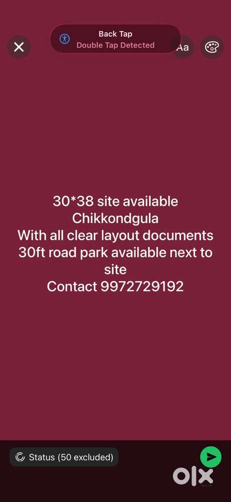 East facing layout site for sale