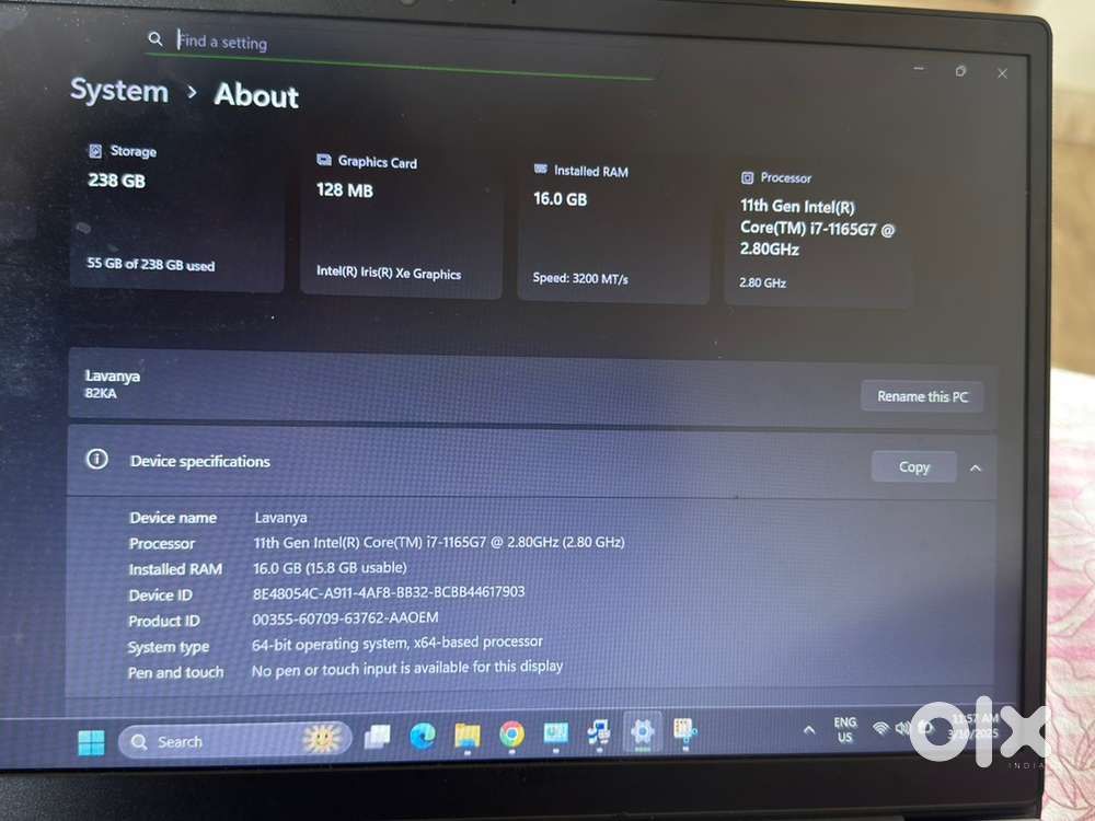 High Performance Intel i7 Laptop  16GB RAM  238GB SSD