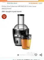 Philips Viva Collection HR1863/20 2-Litre Juicer (Black/Silver)