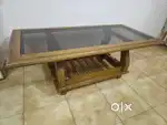 Solid Wood table with Glass top