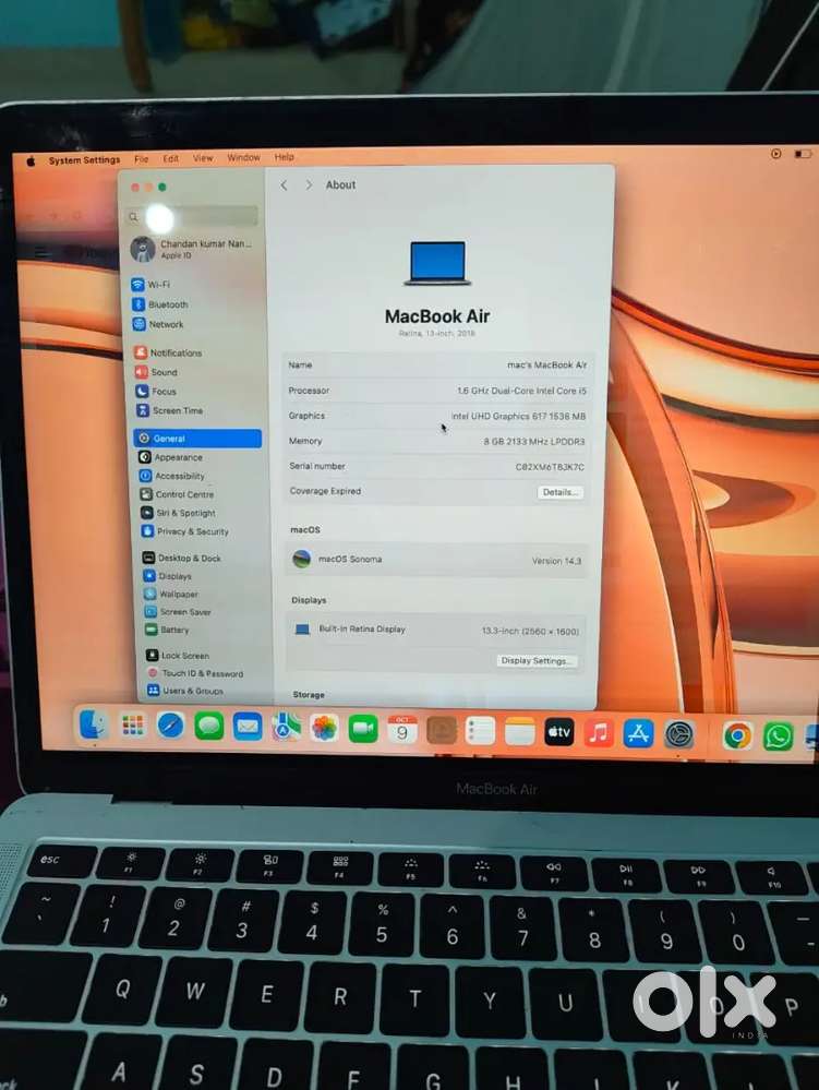 MacBook Air fingerprint model