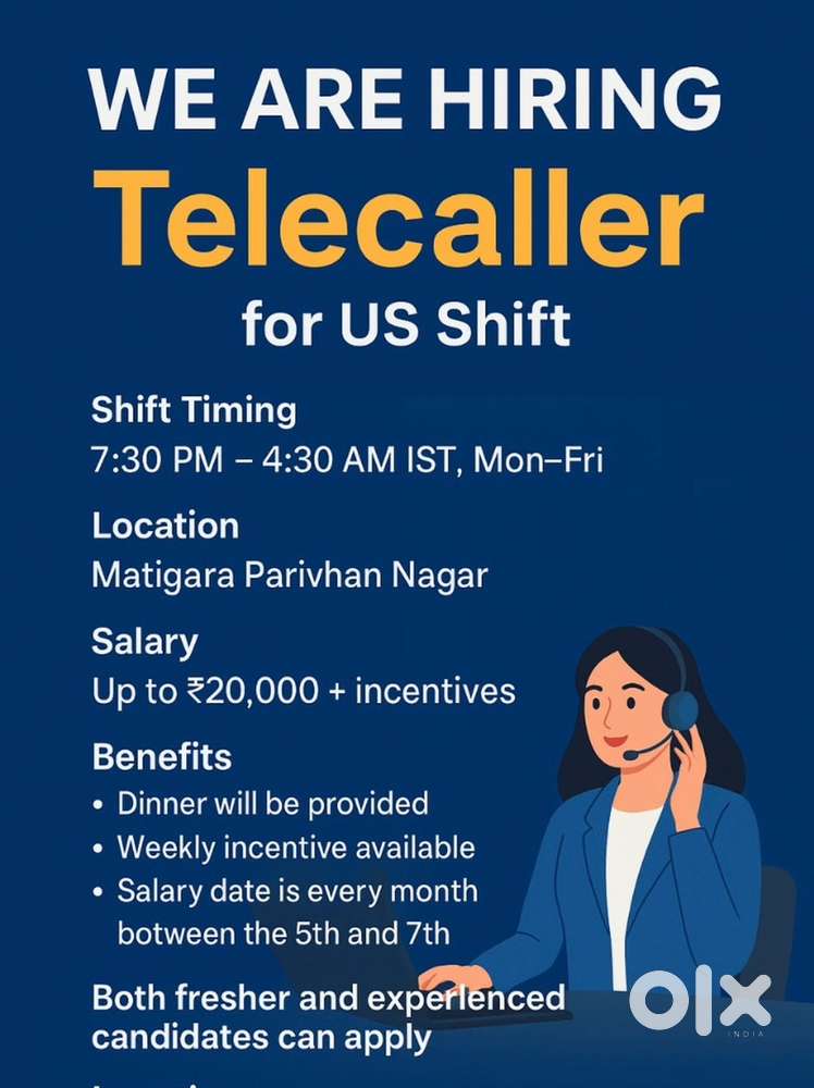 Urgent Hiring Telecaller for US SHIFT.