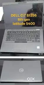 Dell latitude core i7/8th gen/16/256 battery 2-3 hrs
