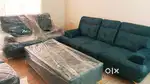 New 5 seater sofa set with center table and 2 puffs.