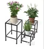 Garden-indoor Outdoor stand Plant Container Set  (Pack of 3, Metal)