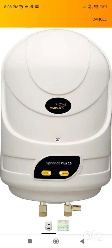 V Guard 15 Liter water heater(Geyser)