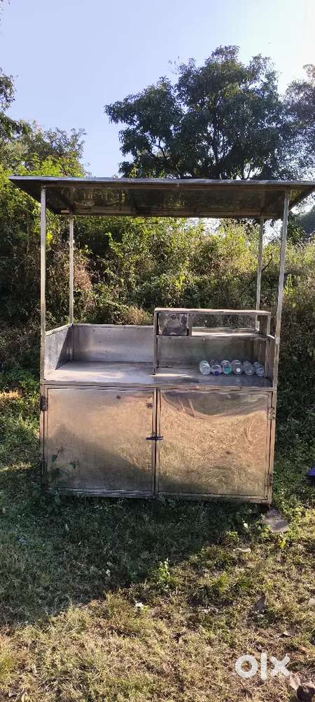 Stainless steel counter.