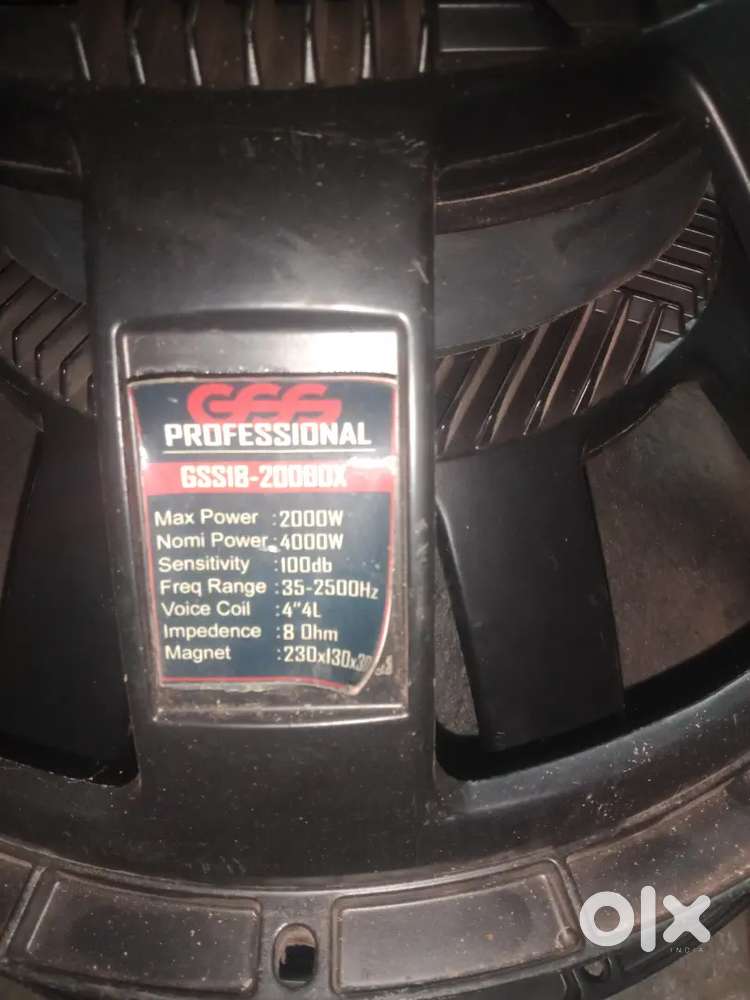 Gss 18 bass speaker 1800 watt 6000 rs per pice