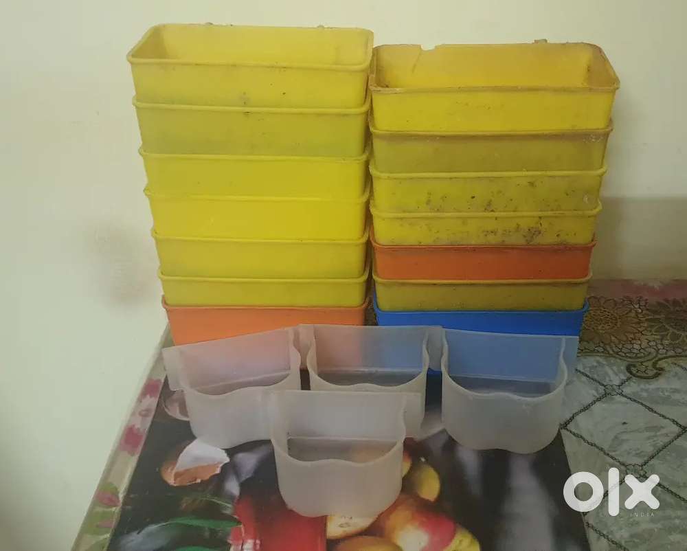 Used food and water bowls