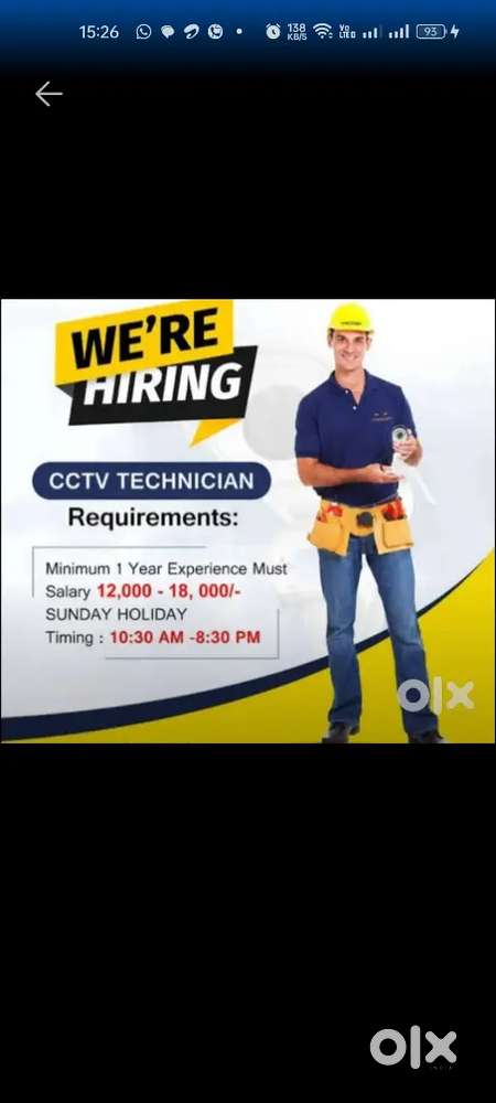 EXPERIENCED TECHNICIAN CCTV AND FIBER OPTIC