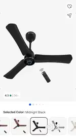 Remote ceiling fan