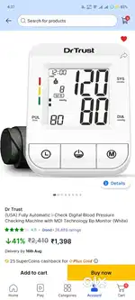 Dr.Trust Fully Automatic Blood Pressure Machine