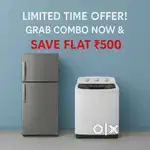 Multiple brands of second hand fridge and washing machine available