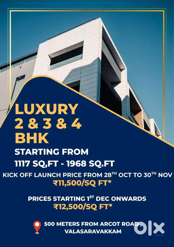 3BHK Luxury Flats Sale in Valasaravakkam