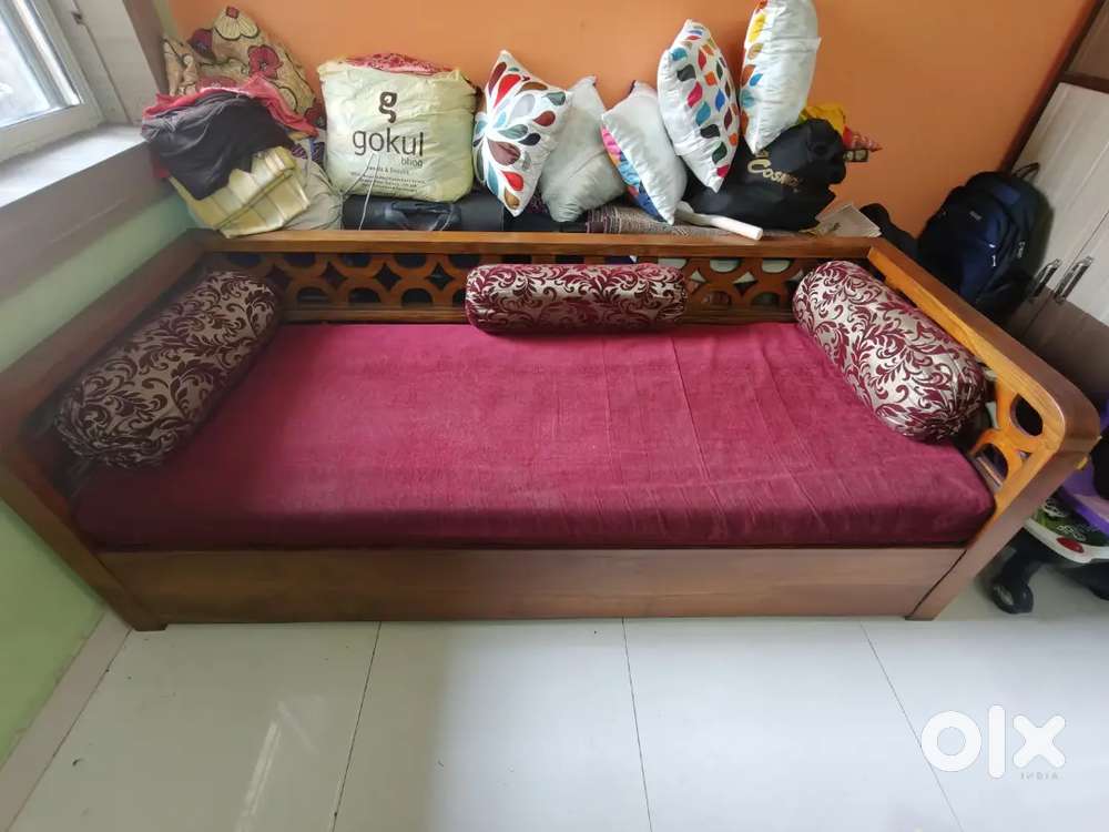 3 seater sofa cum bed of good plywood and solid wood