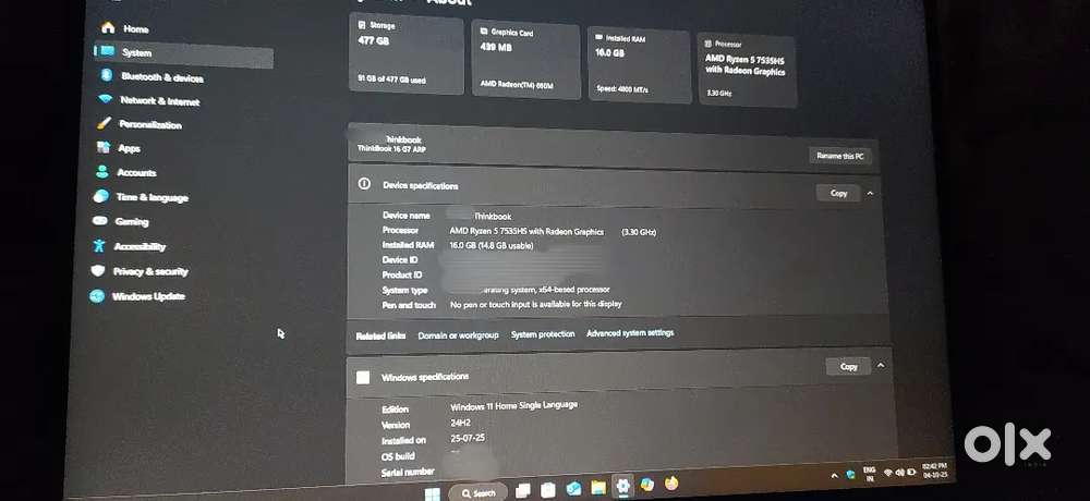 Urgent sell 2Month old Lenovo Thinkbook 16 G7