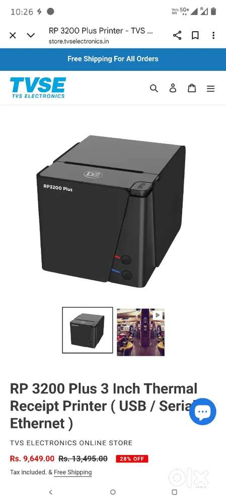 Thermal printer with TVS scanner