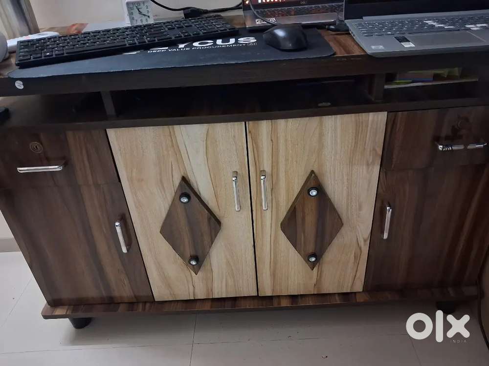 Wood Table with Shelves