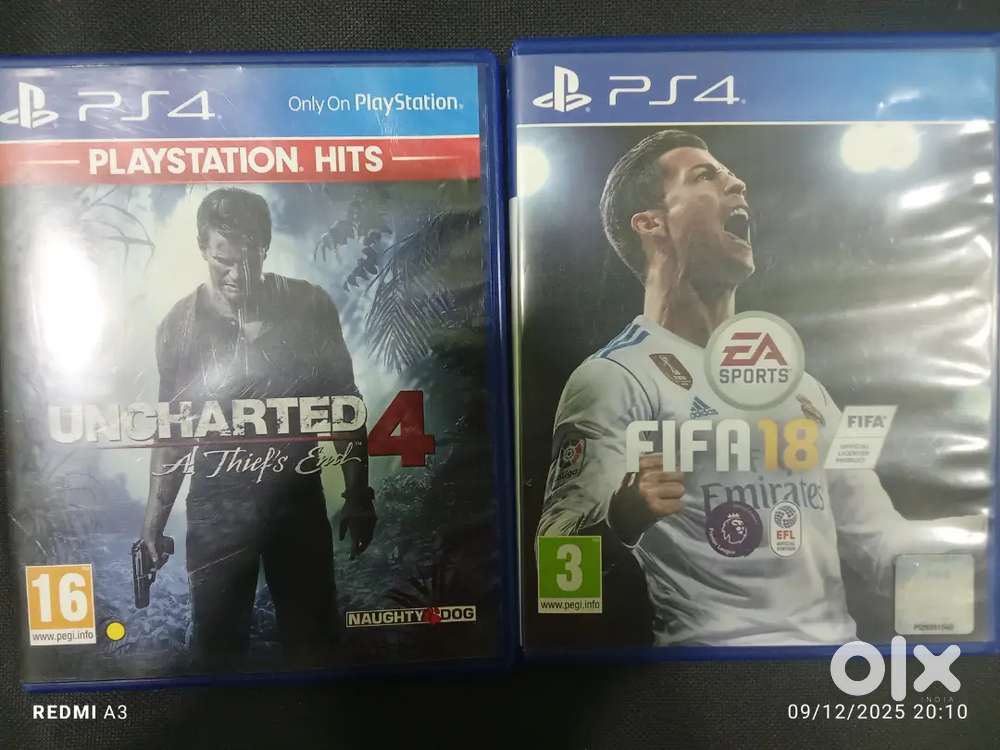 PS4/Playstation 4 games (Fifa 18 and Uncharted 4)