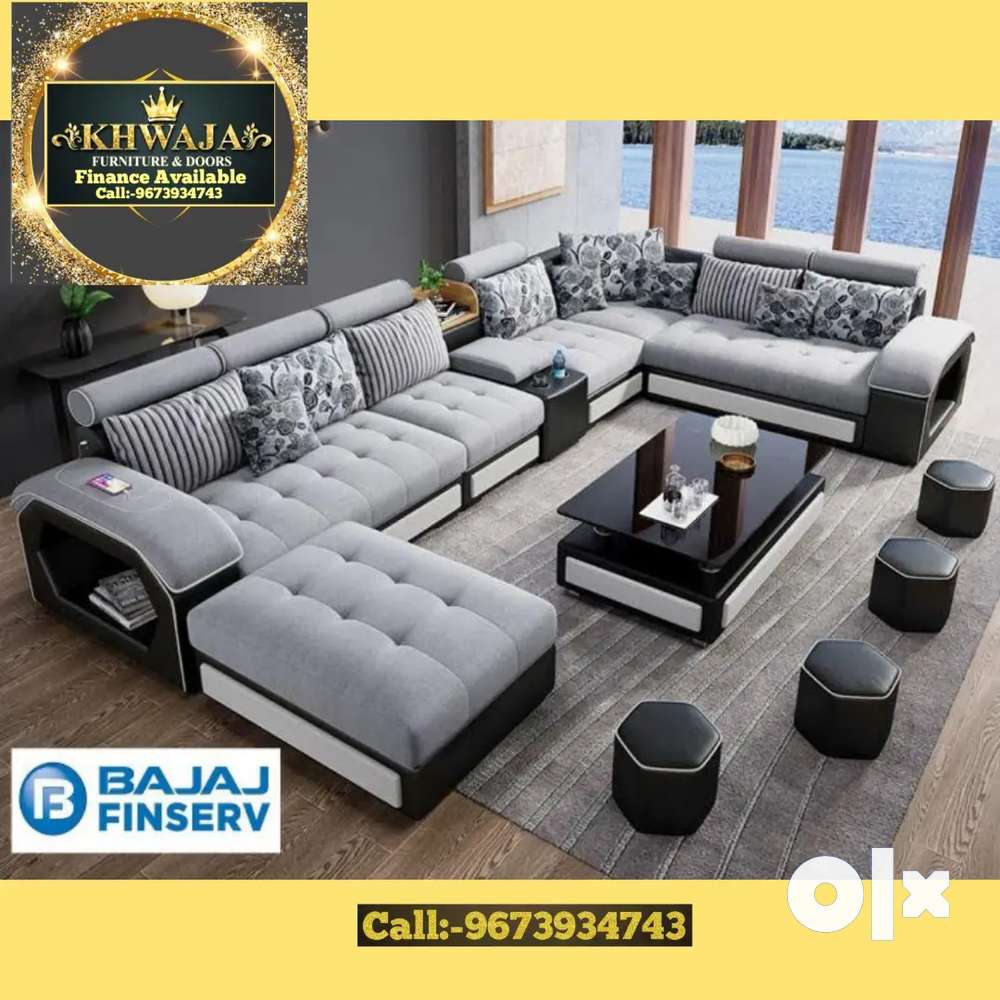 Khwaja Furniture. Big size L shape sofa. Bajaj finance available
