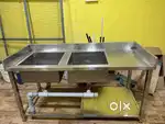 Fully SS  2 unit sink with drian broad negotiable