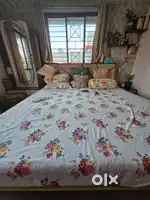 Full bed room set- King size bed with side table and wardrobe