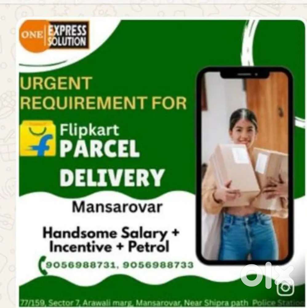 Delivery Boys required for Parcel from durgapura to tonk phatak
