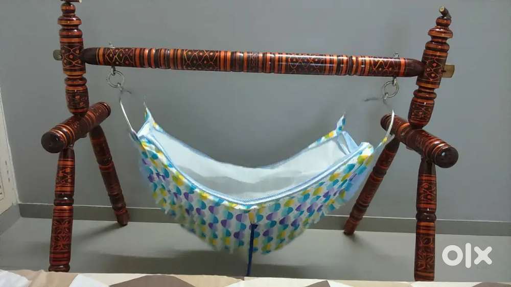 Wooden baby cradle