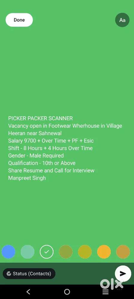 Picker Packer Loder Required in Hiran Village