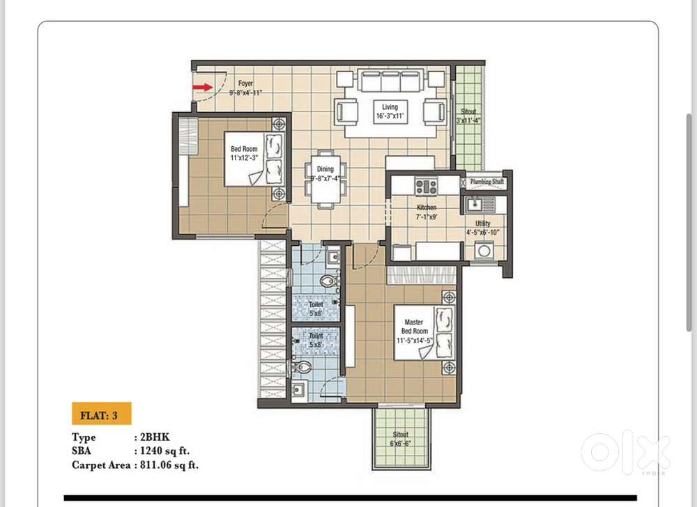 2bhk flat in RR Nagar