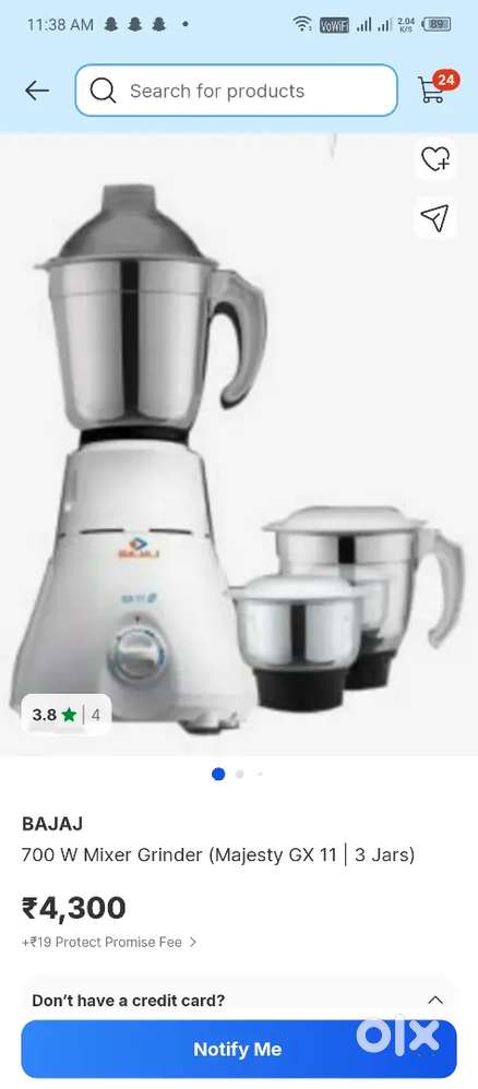 New branded Bajaj GX11 mixer grinder at Warsaliganj road mirjanhat