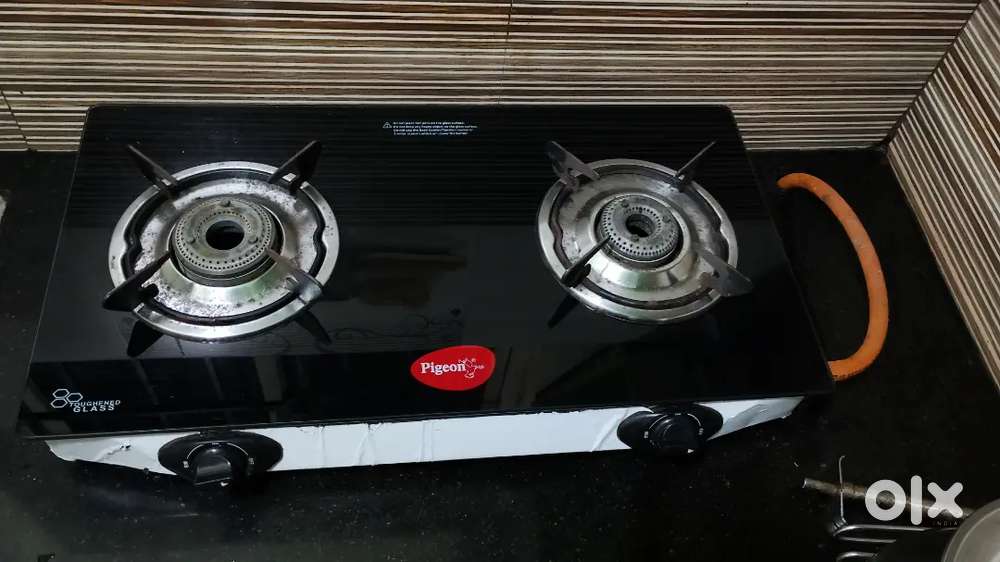 Gas Stove - 2 Burner - Pigeon - Glass Cook