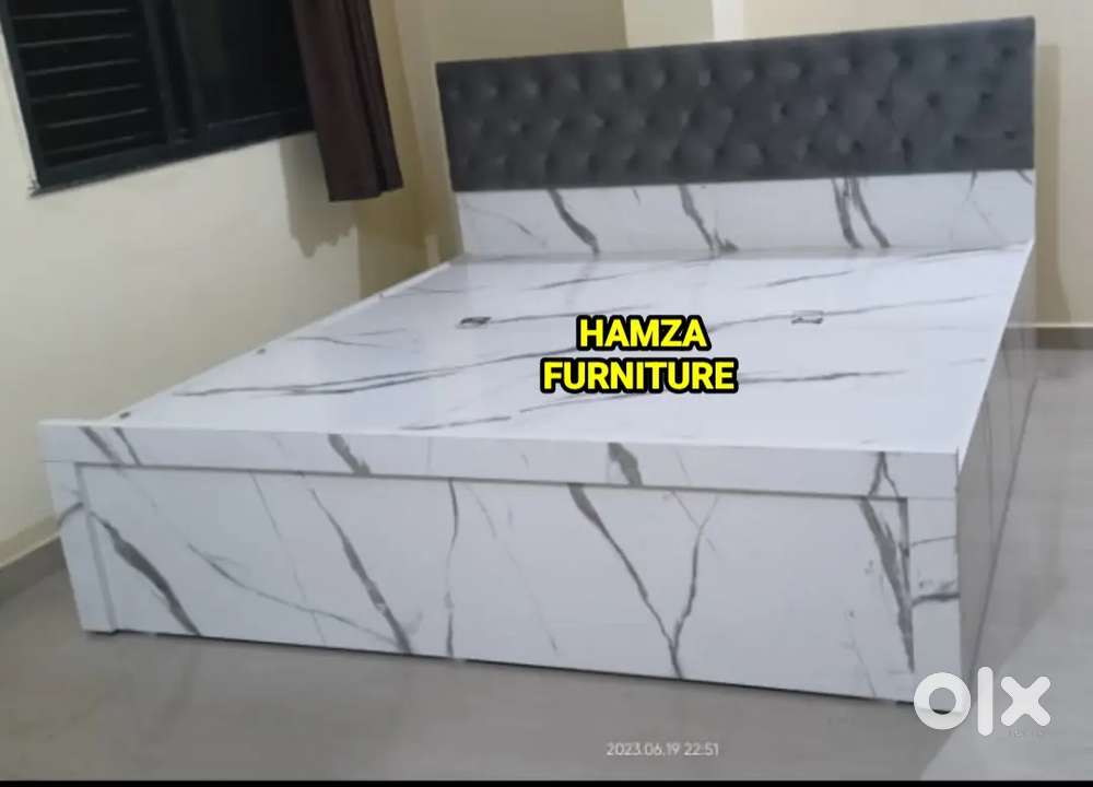 HAMZA FURNITURE NEW DESIGNER LOOK KING SIZE PARTICLE WOOD BED