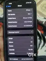 Iphone 14plus very good condition white colore 128 gb