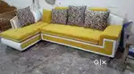 New design L shape sofa with pillows available at my workshop