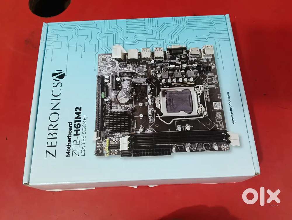New box packed Zebronics h61M2 motherboard with one year warranty