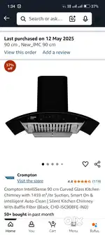 Chimney crompton Intellisense 90cm