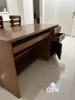 1 Tweakwood Study/ Office Table with 3 no teakwood chairs