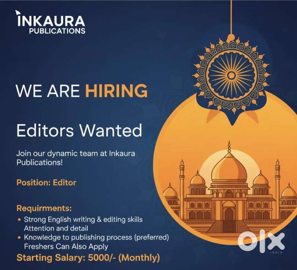 Wanted Editors for publication